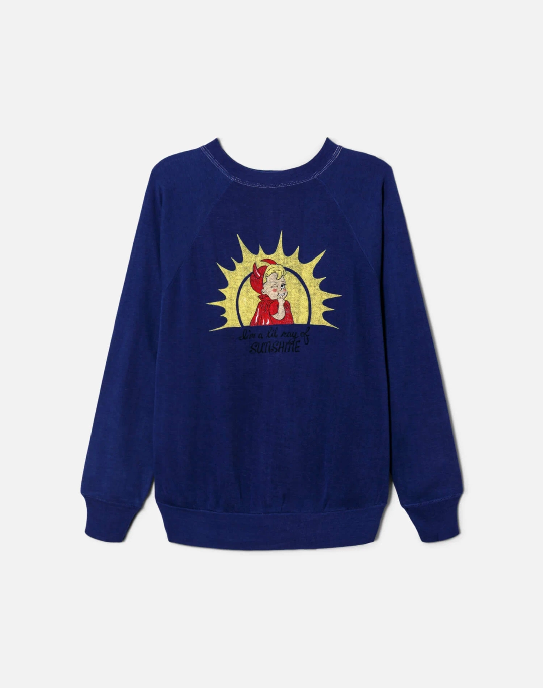 리던 Upcycled "Ray of Sunshine" Sweatshirt - Dark Blue 상품 이미지 1
