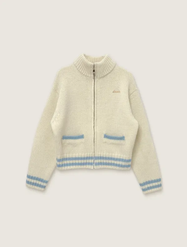 Bicolor zip-up knit (아이보리)