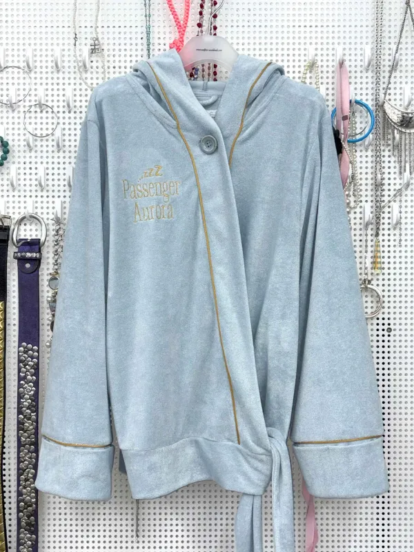 Bath Robe Hoodie Baby Blue(Aurora)