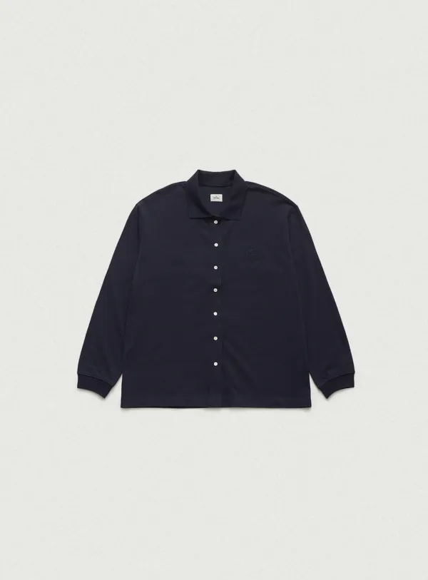Renor Pique Shirt Cardigan_Navy