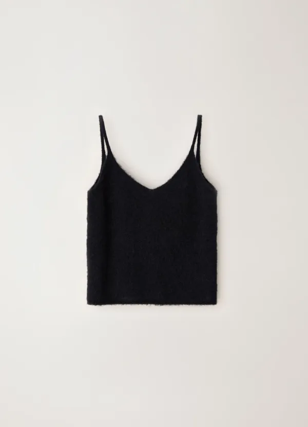 Kotte alpaca sleeveless knit (Black)