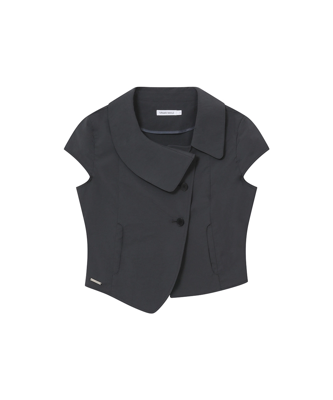 미세키서울 [레이 PICK] Crop round collar jacket CHARCOAL 상품 이미지 1