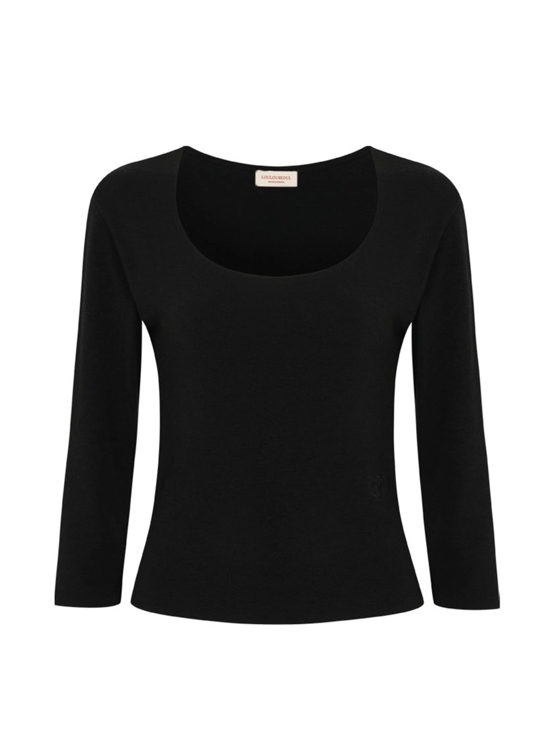 루루서울 Basic 3/4 Sleeve T-Shirt (Black) 상품 이미지 3