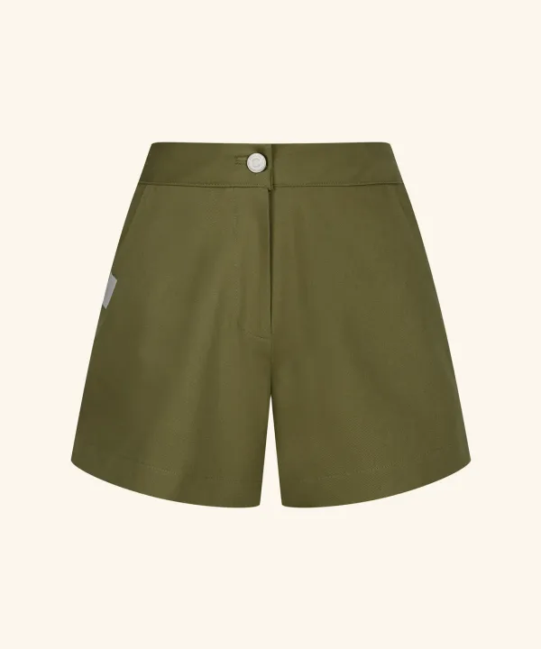 Letters Classic Cotton Shorts (Olive)