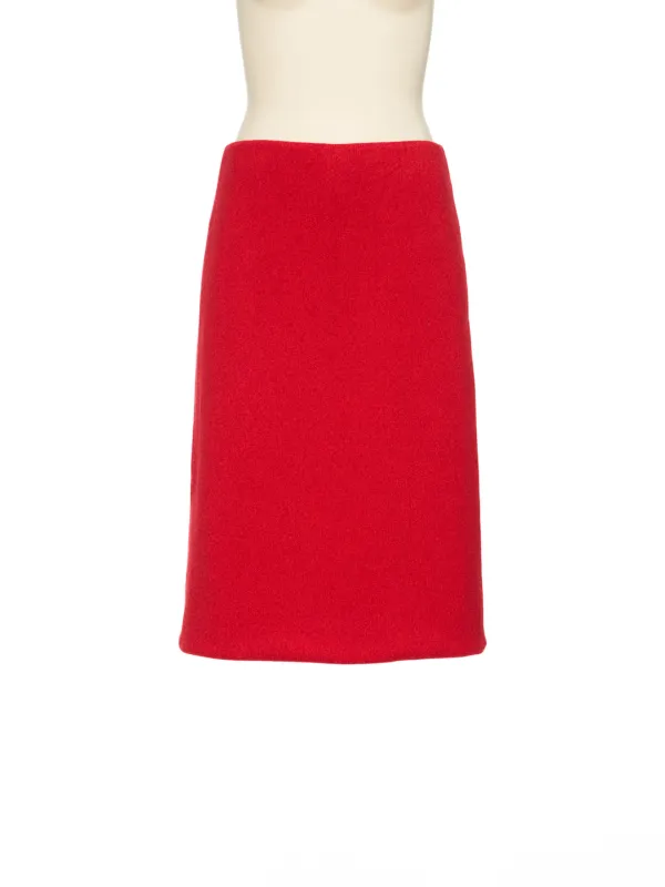 FW25 RED H-LINE KNITTED SKIRT