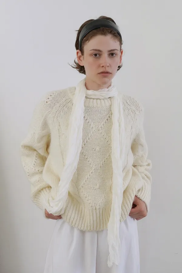 Cozy cable knit_ivory