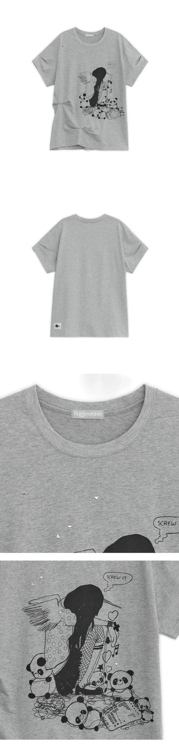 HUGYOURSKIN X LUCY loose T (Gray)