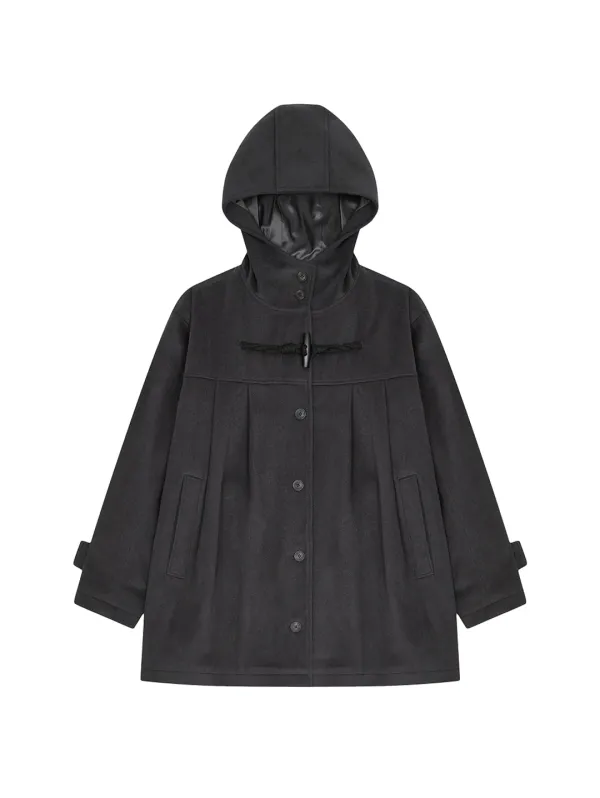 [09.28 예약 발송] PLEATED TOGGLE WOOL COAT [CHARCOAL]