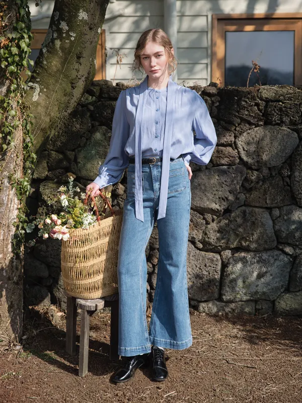 MARIE flared retro jean_blue