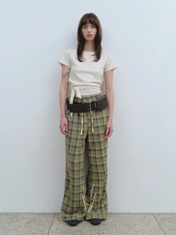 Curved Loose Track Pants [Yellow]