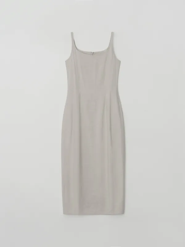 viscose barrel dress (sand beige)