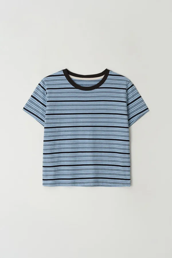 curly sue crop t -shirt - blue