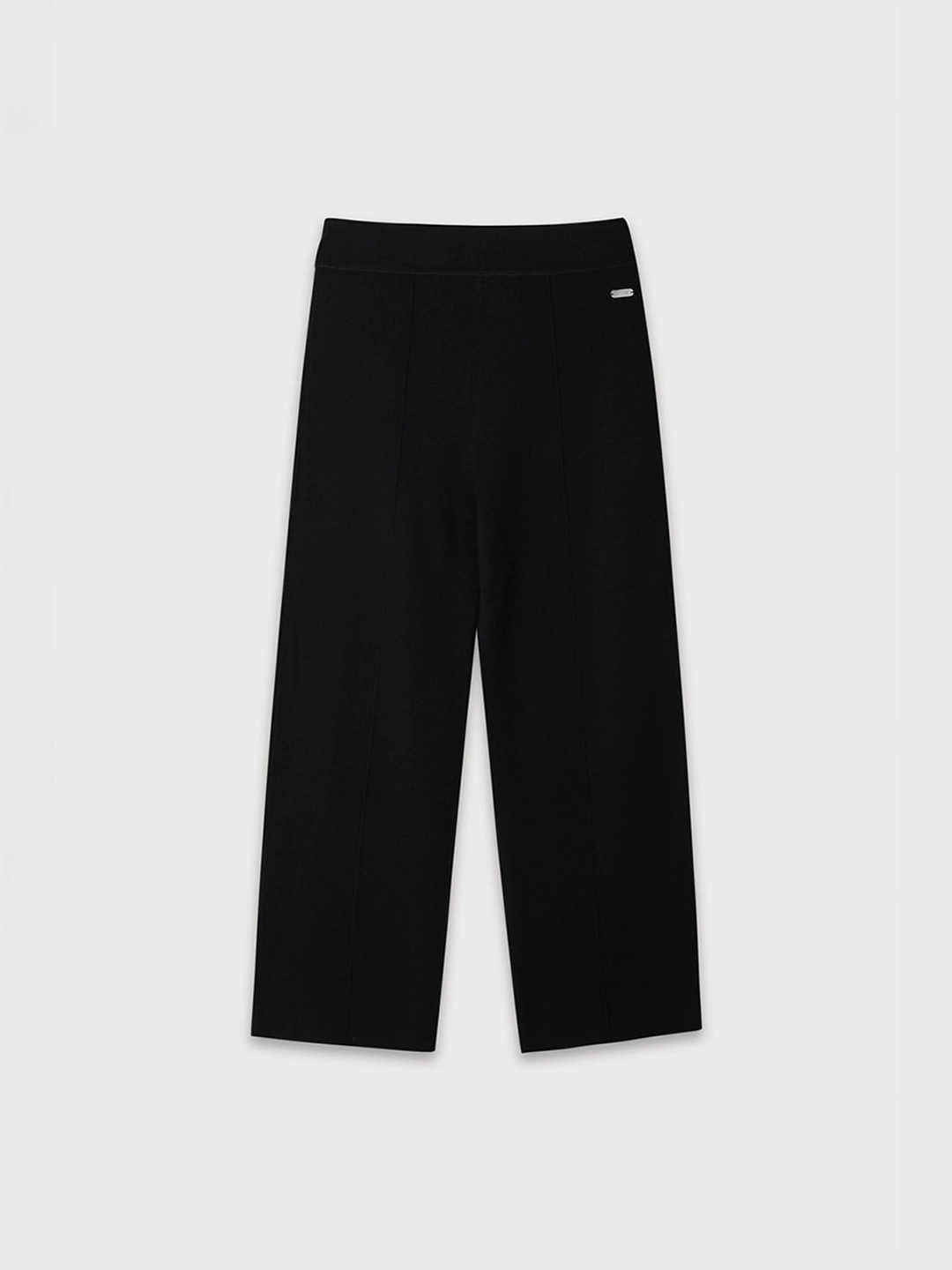 뮤제 [ESSENTIEL][Wool 100%] MER Merino Wool Semi-Wide Knit Pants_Black 상품 이미지 1
