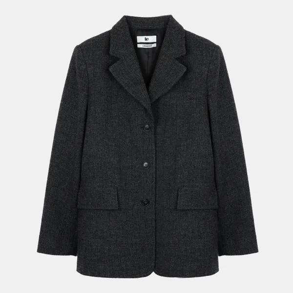 wool multi-color blazer (charcoal)