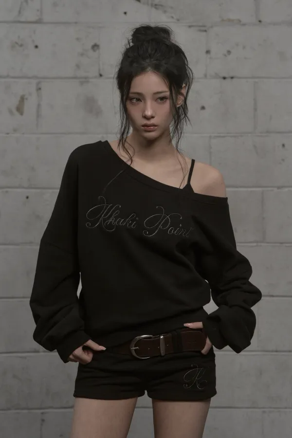 Lettering Sweat Shirt (black)
