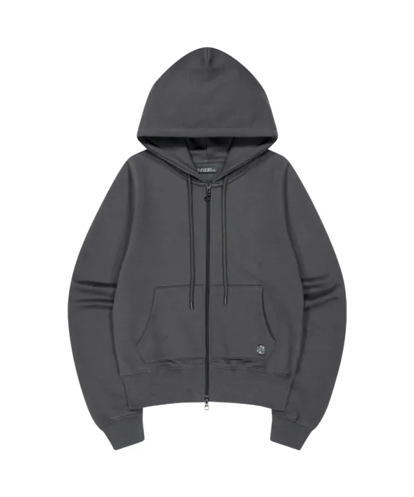 038 COZY HOOD ZIP-UP CHARCOAL