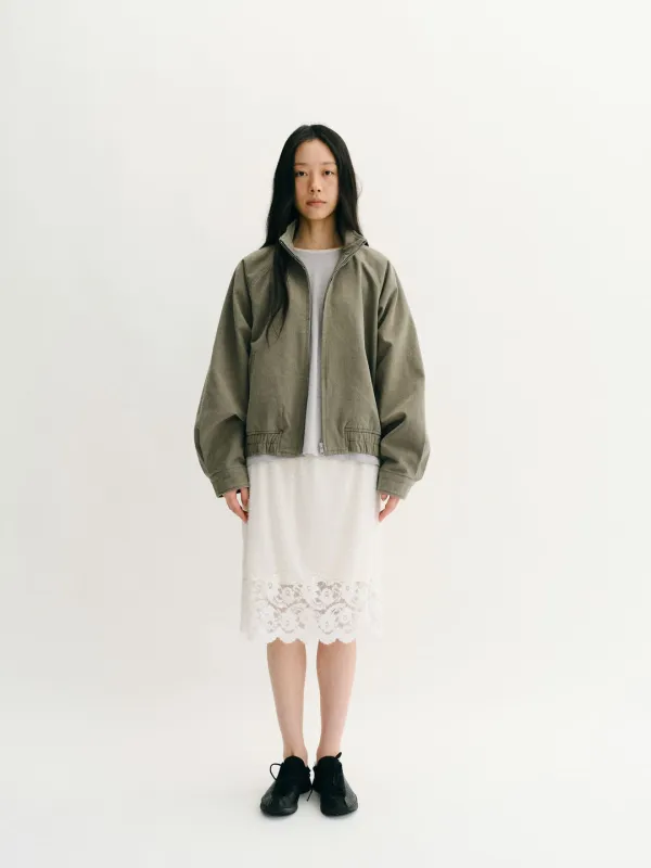 Faded High Neck Blouson (Light Khaki) - THEFEU