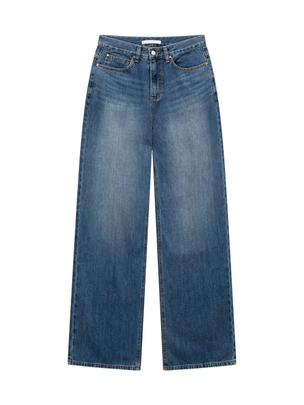 RIVET WIDE DENIM PANTS (BLUE)