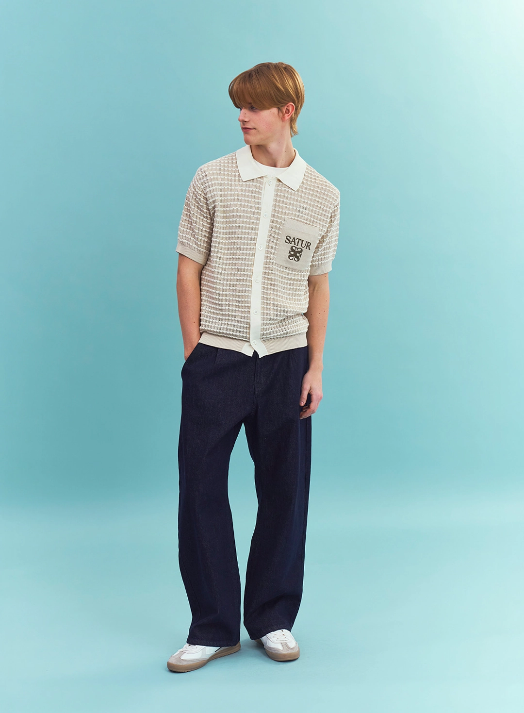 세터 Skashi Collar Half Knit Cardigan - Cream 상품 이미지 3