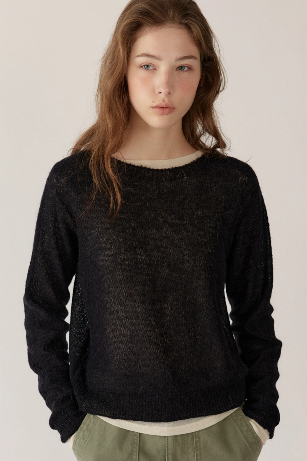 블랭크공삼 alpaca sheer pullover (black) 상품 이미지 2