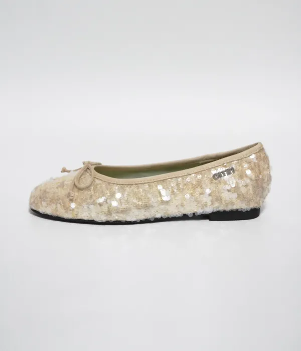 omn Spangle Flat Shoes _Ivory