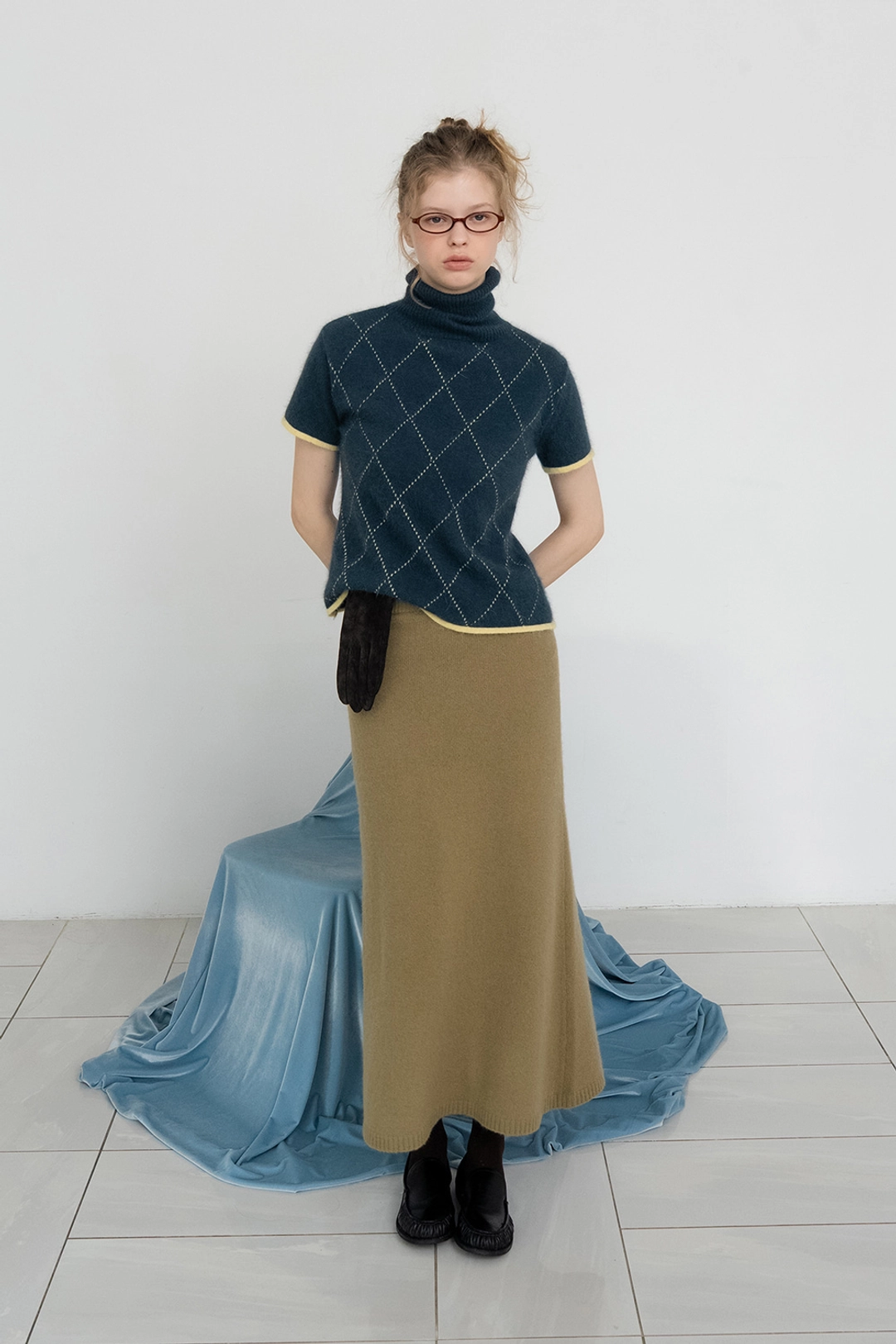 위드아웃썸머 Raccoon knit skirt_olive 상품 이미지 2