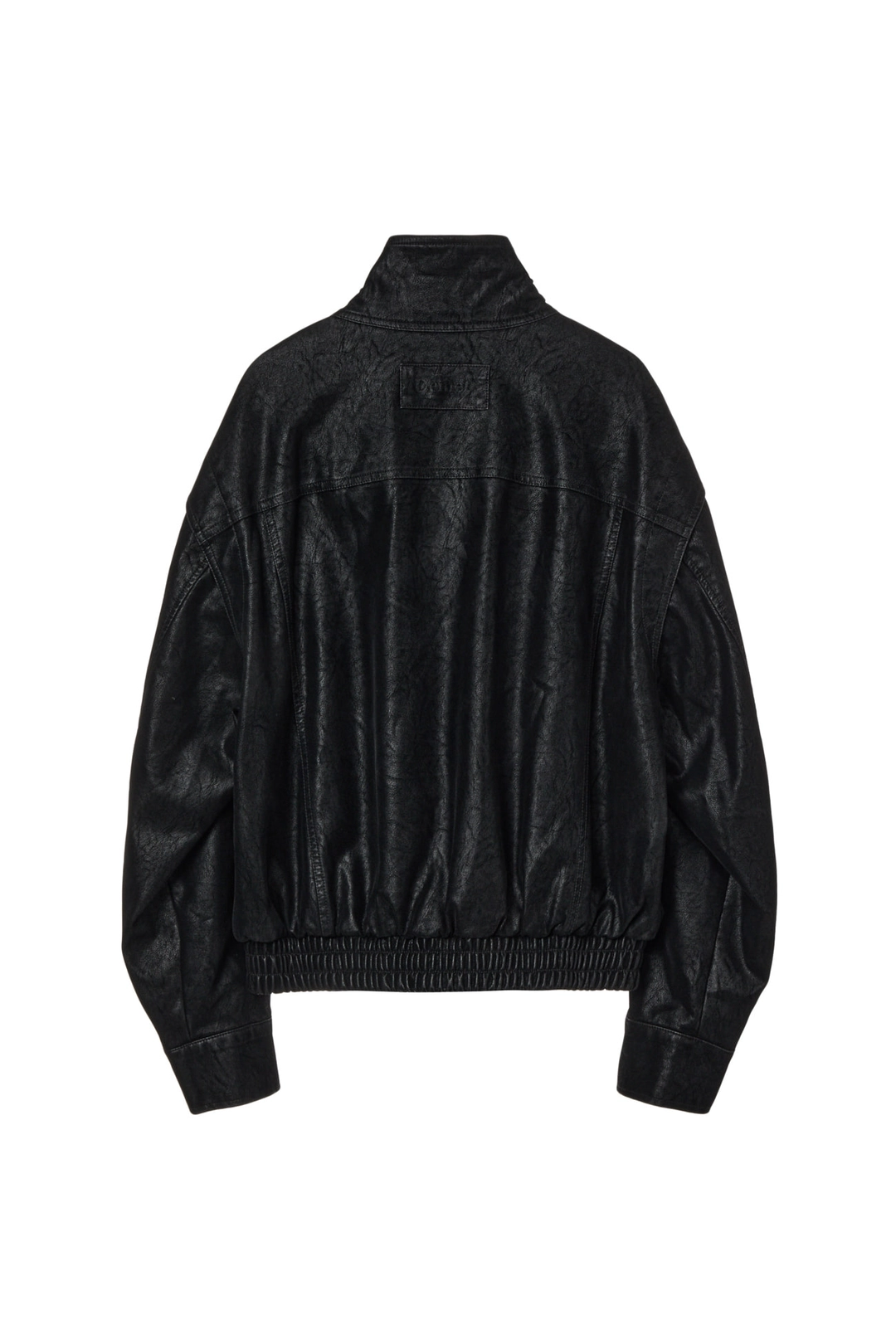 다이닛 FAUX BOMBER LEATHER JACKET IN BLACK 상품 이미지 1