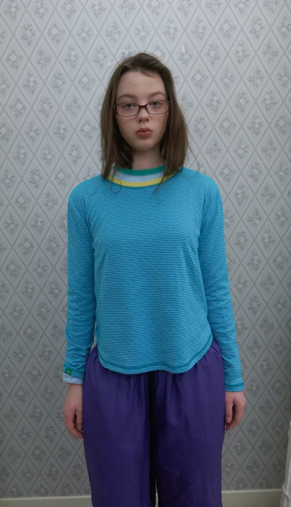302. Roundly Stripe T-Shirt _ Blue Green