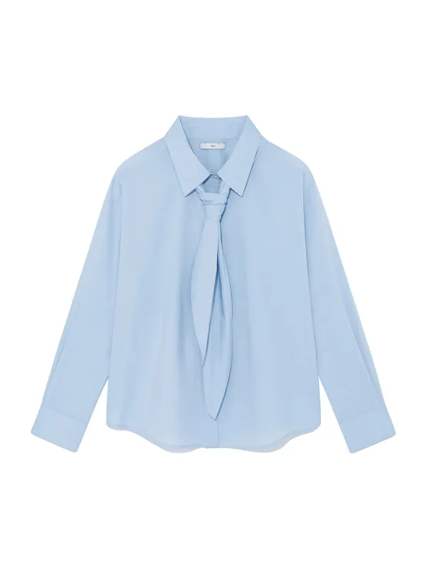 Scarf Oversized Shirt Blue