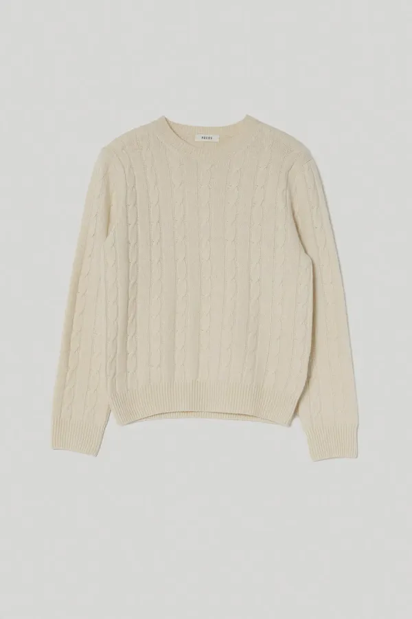 Classic cable sweater (Ivory)