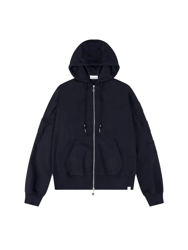 STAR PATCH HOOD ZIP-UP [NAVY]