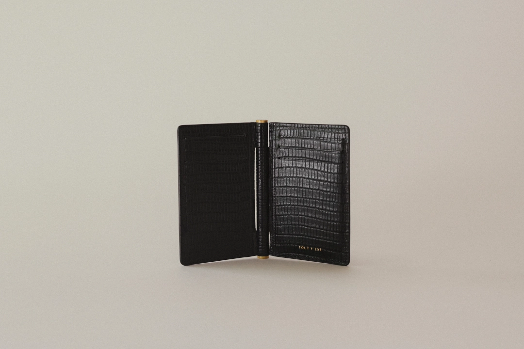 투티에 PORTE CARTES PAUMELLE LIZARD BLACK 상품 이미지 2