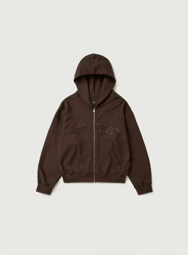 Campie Sweat Zip-Up Hoodie Jacket_Brown