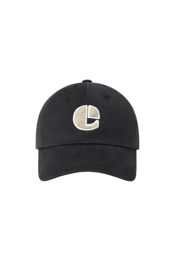 BOUCLE VINTAGE LOGO BALL CAP-BLACK