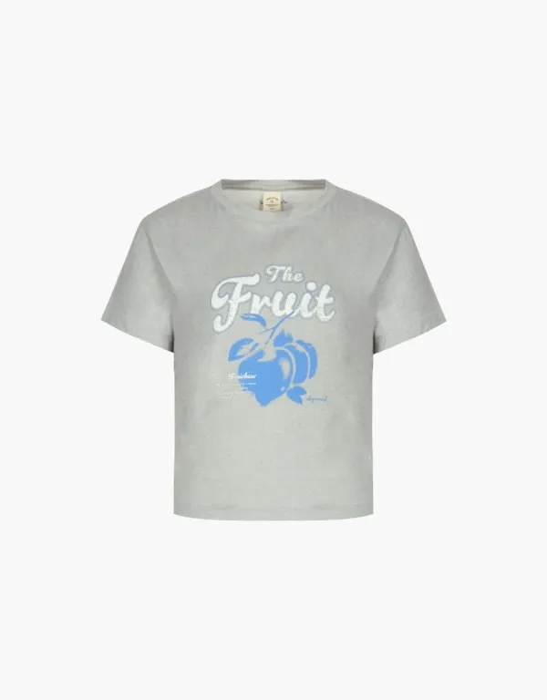 90\'s plum slim t-shirt - light grey