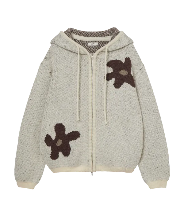 DAISY KNIT HOODIE [BEIGE]