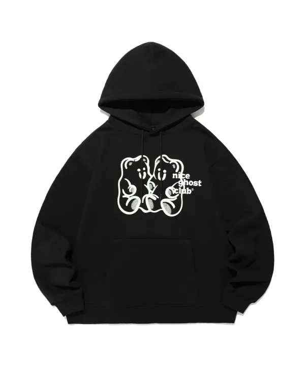 gummy bear & logo hoodie[black]