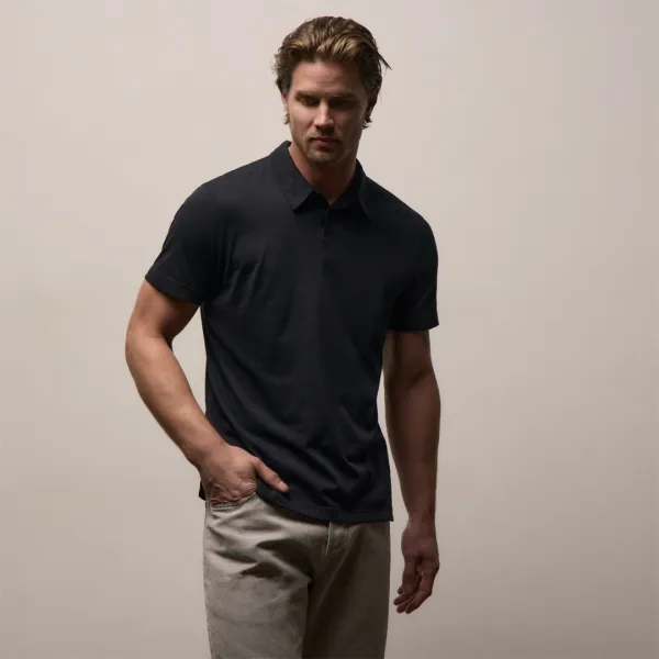 Brushed Lotus Polo - Black