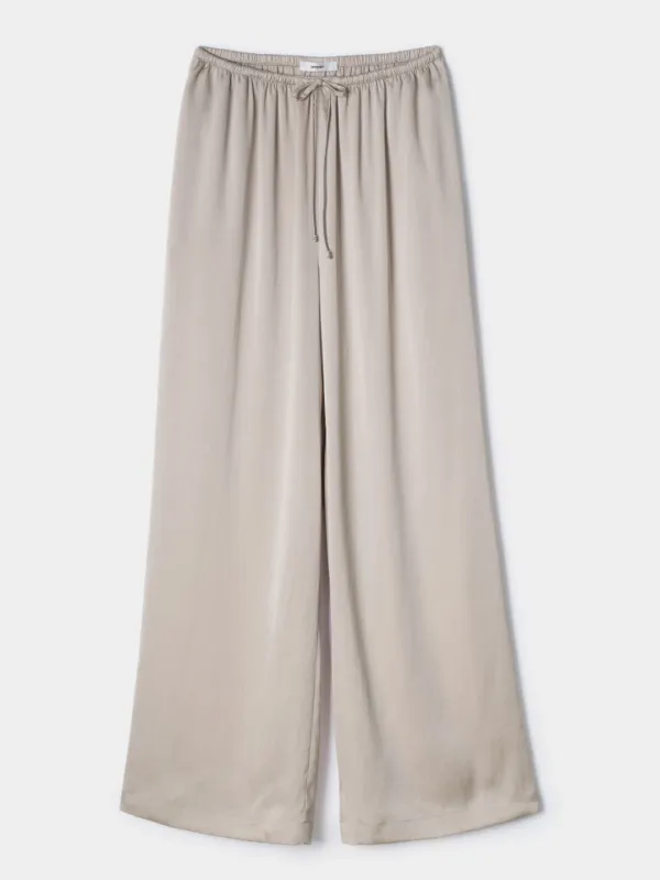 Satin Wide Pants (beige)