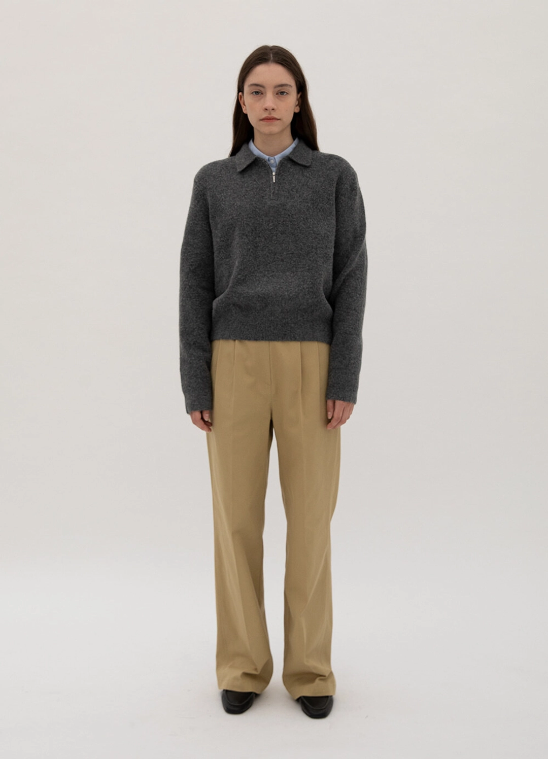 르바 Relaxed Cotton Pants - Beige 상품 이미지 1