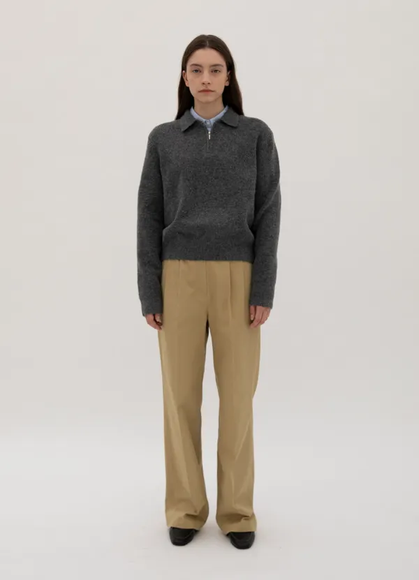 Relaxed Cotton Pants - Beige