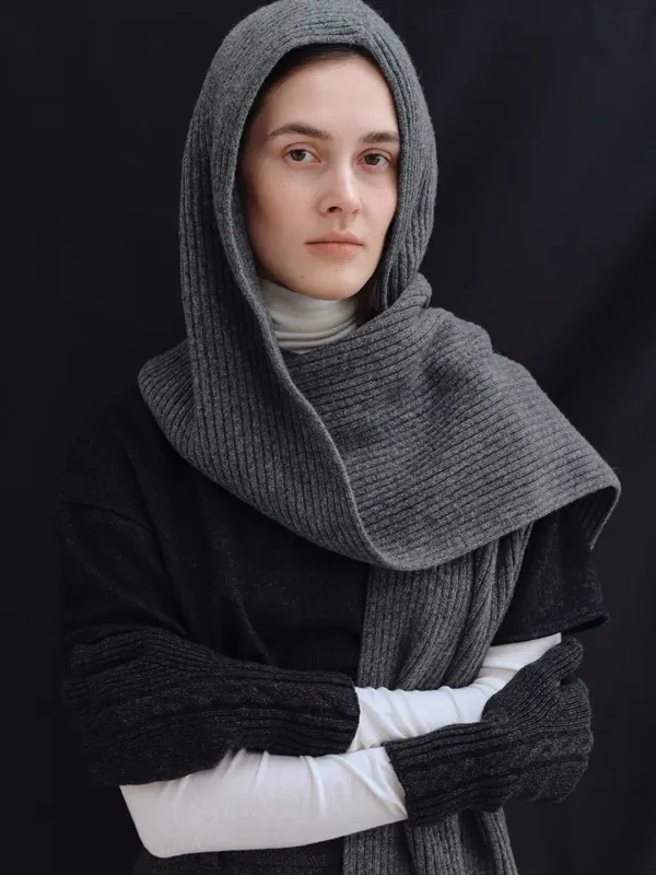 TFW LAMBS WOOL CABLE GLOVES_CHARCOAL