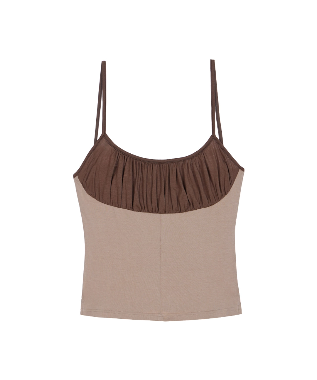 로제프란츠 Two Color Shirring Sleeveless [Brown] 상품 이미지 1
