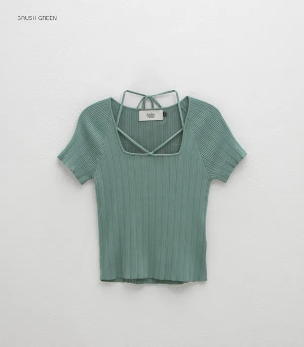 (Z-T-6832)LUX SQUARE NECK KNIT