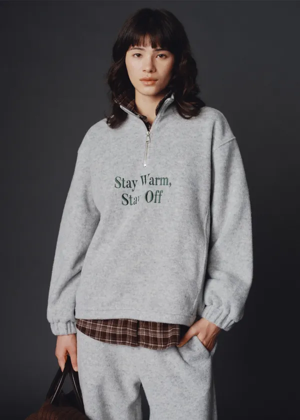 Wool easy anorak (white melange)