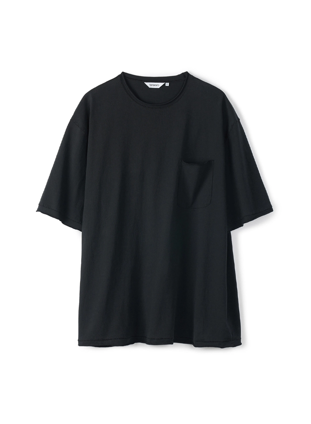 파르티멘토 Raw Edge Pocket Tee_Black 상품 이미지 1
