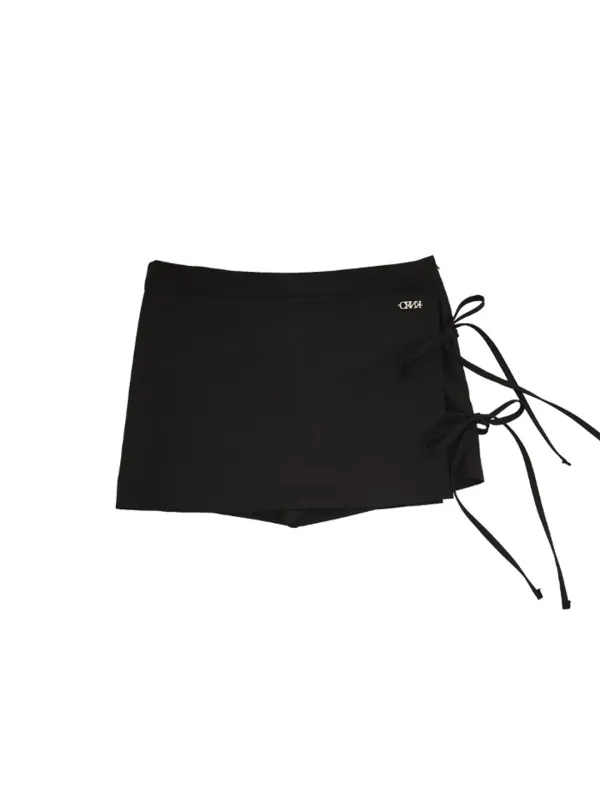 [Last one] STRING WRAP SKIRT PANTS_BLACK