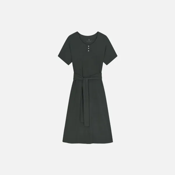 SIA8042 릴렉스 져지 랩 원피스_Charcoal