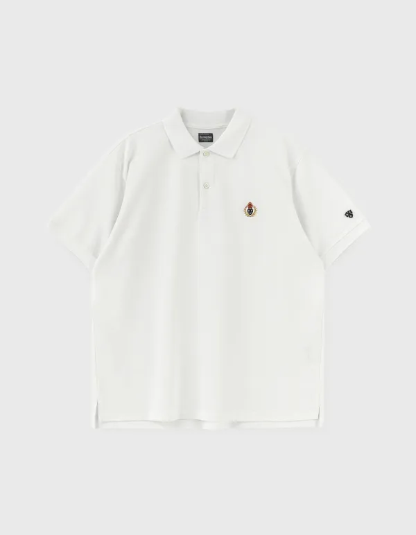 CREST PIQUE SHIRT / White