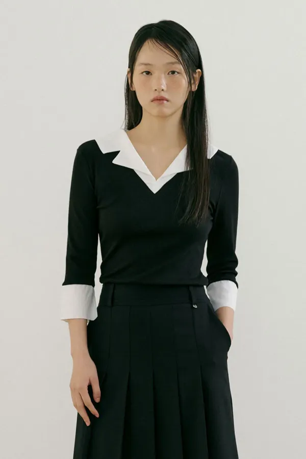 Preppy lapel Sleeve (black)